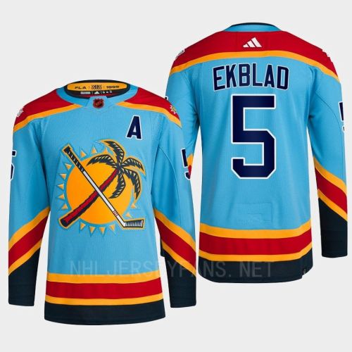 Florida Panthers 2023 Reverse Retro 2.0 Aaron Ekblad 5 Blue Primegreen Jersey Men's