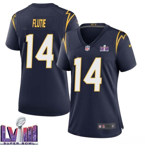 Doug Flutie 14 Los Angeles Chargers Super Bowl LVIII Women Alternate Game Jersey - Navy