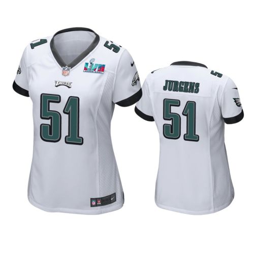 Cam Jurgens 51 Philadelphia Eagles Super Bowl LVII White Game Jersey - Women