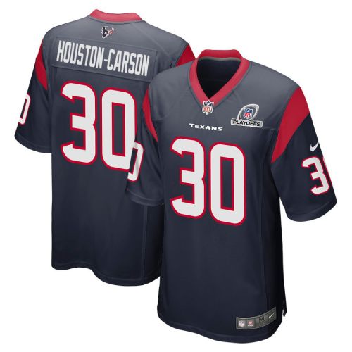 DeAndre Houston-Carson 30 Houston Texans 2023 Playoffs Patch Game Men Jersey - Navy