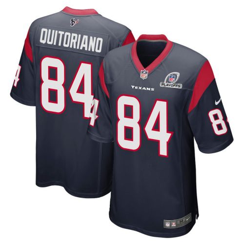 Teagan Quitoriano 84 Houston Texans 2023 Playoffs Patch Game Men Jersey - Navy