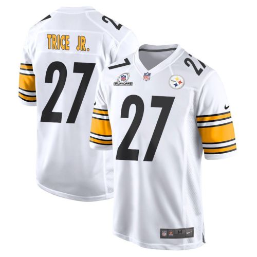 Cory Trice Jr. 27 Pittsburgh Steelers 2023 Playoffs Patch Game Men Jersey - White