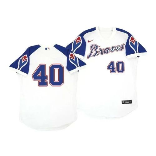 Atlanta Braves Mike Soroka 40 Cooperstown White Throwback Home Jersey