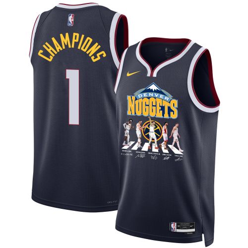 Denver Nuggets Congrats 2023 NBA Championship Signatures Swingman Jersey - Black