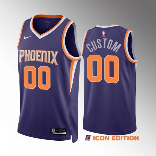 Custom 00 2022-23 Phoenix Suns Purple Icon Edition Jersey Swingman