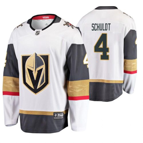 Men Vegas Golden Knights Jimmy Schuldt 4 Player Away White Jersey Jersey