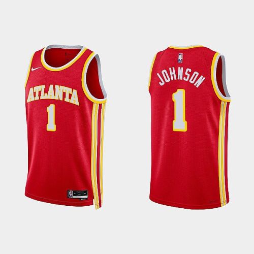 Atlanta Hawks 1 Jalen Johnson 2022-23 Icon Edition Red Men Jersey