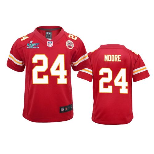 Skyy Moore 24 Kansas City Chiefs Super Bowl LVII Game Jersey - Youth Red