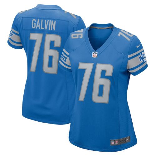 Connor Galvin 76 Detroit Lions Women Team Game Jersey - Blue