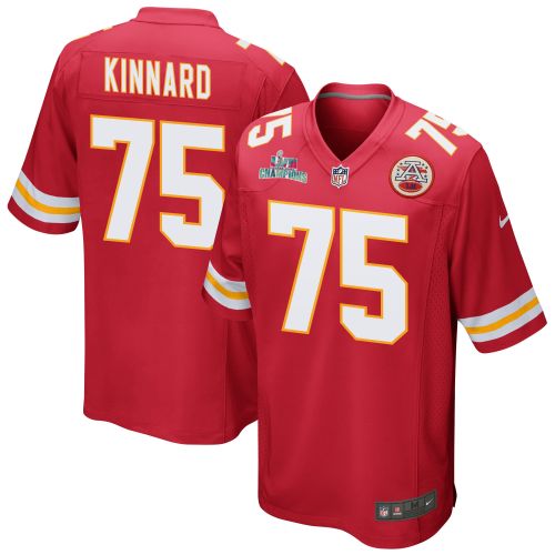 Darian Kinnard 75 Kansas City Chiefs Super Bowl LVII Champions Men Game Jersey - Red