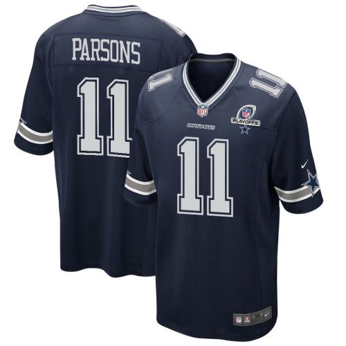 Micah Parsons 11 Dallas Cowboys 2023 Playoffs Patch Game Men Jersey - Navy