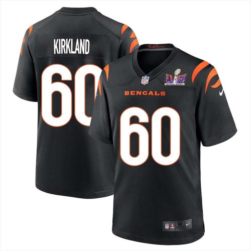 Jaxson Kirkland 60 Cincinnati Bengals Super Bowl LVIII Men Home Limited Jersey - Black