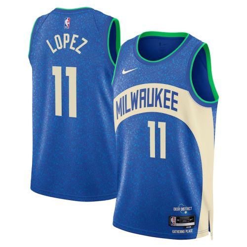 Brook Lopez 11 Milwaukee Bucks 2023/24 City Edition Swingman Jersey - Royal