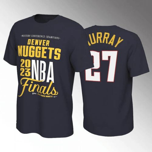 Jamal Murray 27 Denver Nuggets 2023 NBA Finals Navy T-Shirt