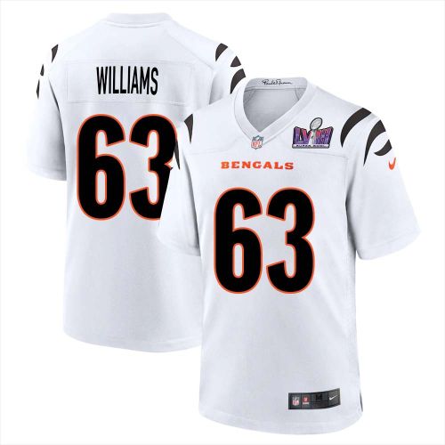 Bobbie Williams 63 Cincinnati Bengals Super Bowl LVIII Men Away Limited Jersey - White