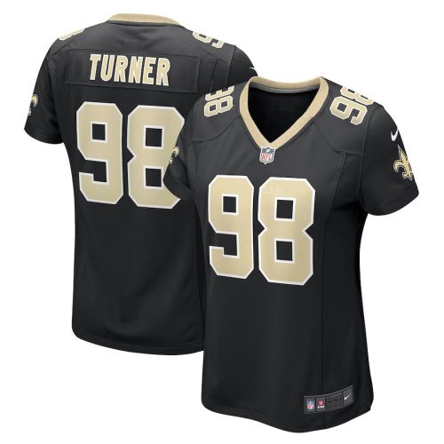 Payton Turner 98 New Orleans Saints Women's Game Jersey - Black