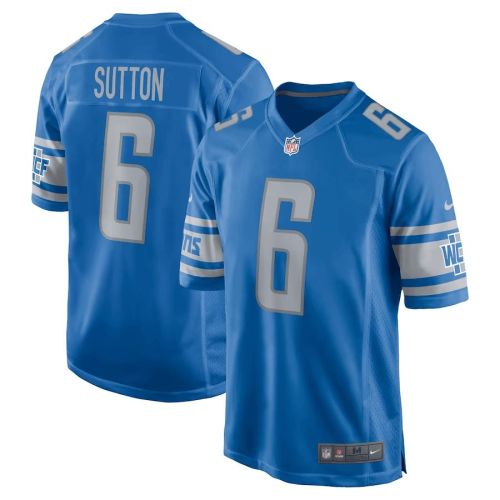 Cam Sutton 6 Detroit Lions Men Game Jersey - Blue