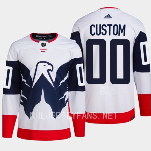 Washington Capitals Custom 00 2023 Jersey Stadium White Primegreen