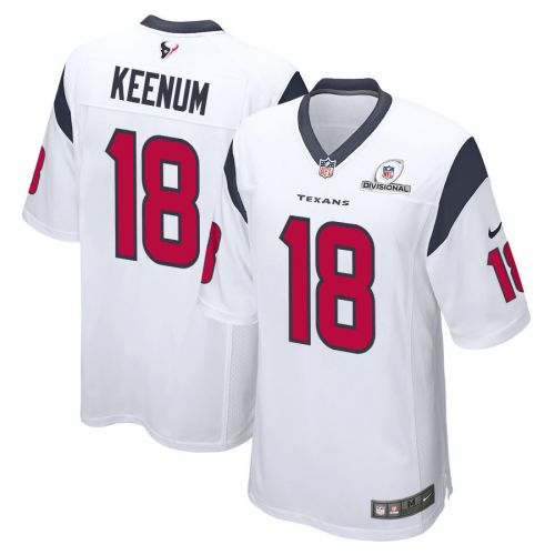 Case Keenum 18 Houston Texans 2024 Divisional Patch Game Men Jersey - White