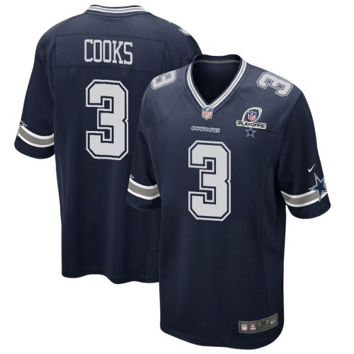 Brandin Cooks 3 Dallas Cowboys 2023 Playoffs Patch Game Men Jersey - Navy