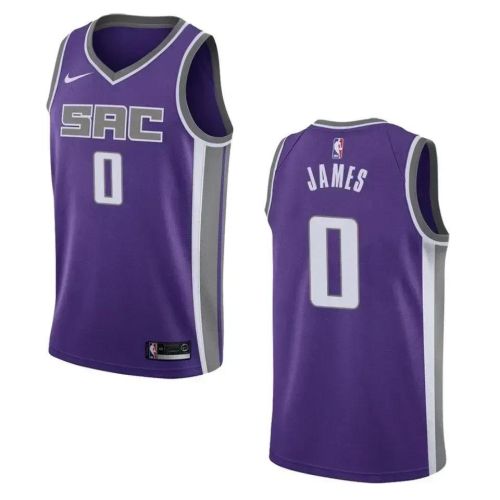 Men's Sacramento Kings 0 Justin James Icon Swingman Jersey - Purple