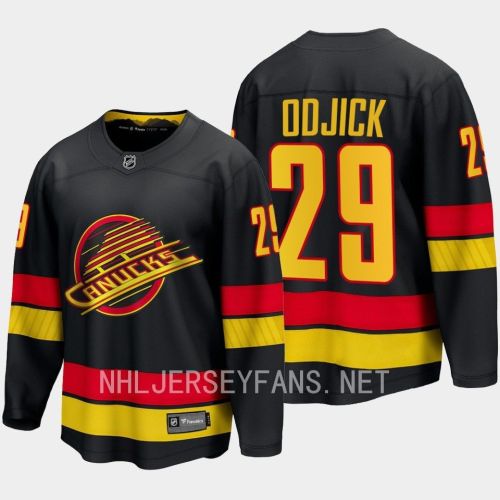 Gino Odjick 29 Vancouver Canucks 2023-24 Alternate Jersey Flying Skate Black