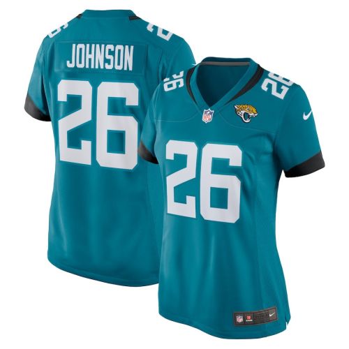 D'Ernest Johnson 26 Jacksonville Jaguars Women Game Jersey - Teal