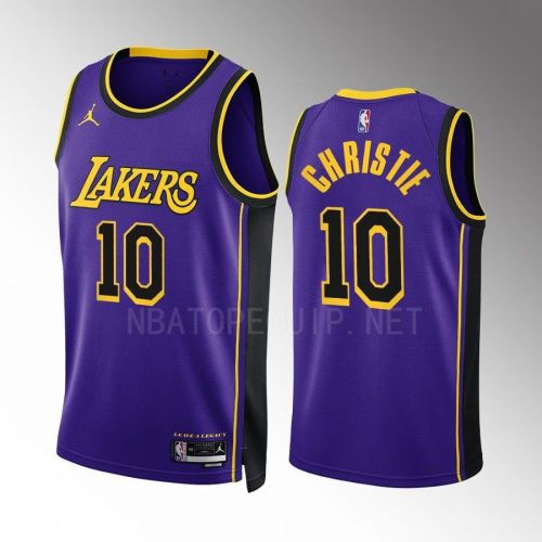 Max Christie 10 2022-23 Los Angeles Lakers Purple Statement Edition Men Jersey Swingman