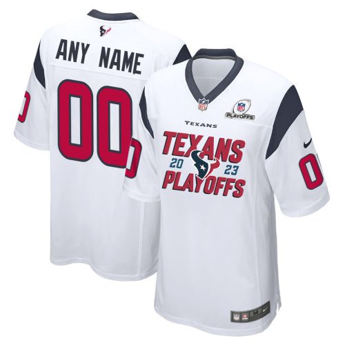 Houston Texans 2023 Playoffs Iconic Game Men Custom Jersey - White