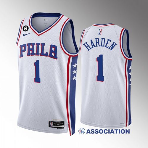 James Harden 1 Philadelphia 76ers White Jersey 2022-23 Association Edition Swingman