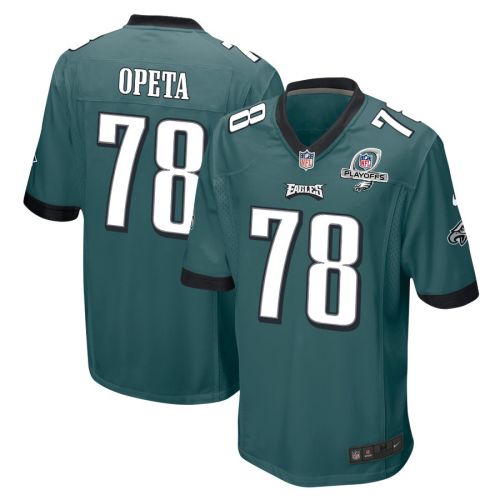 Sua Opeta 78 Philadelphia Eagles 2023 Playoffs Patch Game Men Jersey - Midnight Green