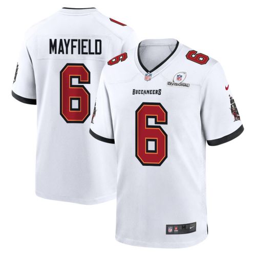 Baker Mayfield 6 Tampa Bay Buccaneers 2024 Divisional Patch Game Men Jersey - White