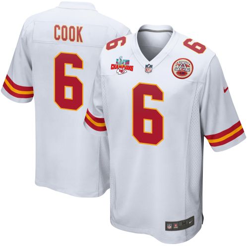 Bryan Cook 6 Kansas City Chiefs Super Bowl LVII Champions 3 Stars Men Game Jersey - White