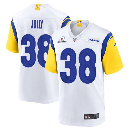 Shaun Jolly 38 Los Angeles Rams 2023 Playoffs Patch Game Men Jersey - White