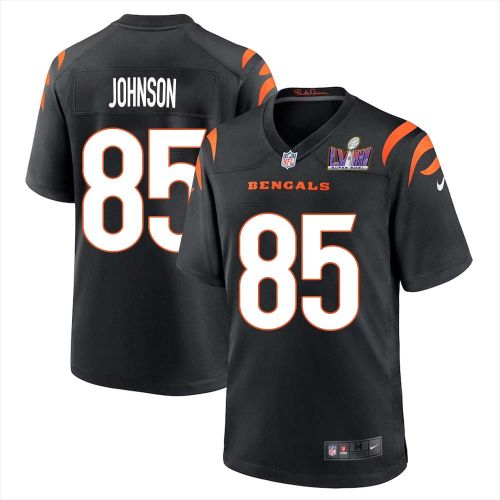 Chad Johnson 85 Cincinnati Bengals Super Bowl LVIII Men Home Limited Jersey - Black