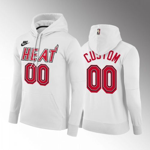 Custom 00 Miami Heat 2022-23 Classic Edition Hoodie White