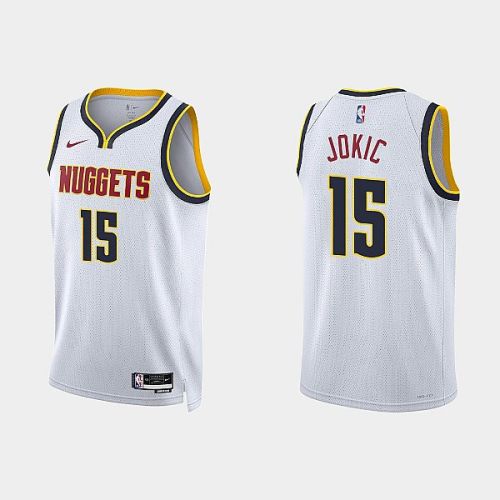 Denver Nuggets Nikola Jokic 15 2022-23 Association Edition White Men Jersey Swingman