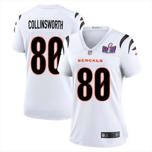 Cris Collinsworth 80 Cincinnati Bengals Super Bowl LVIII Women Away Limited Jersey - White