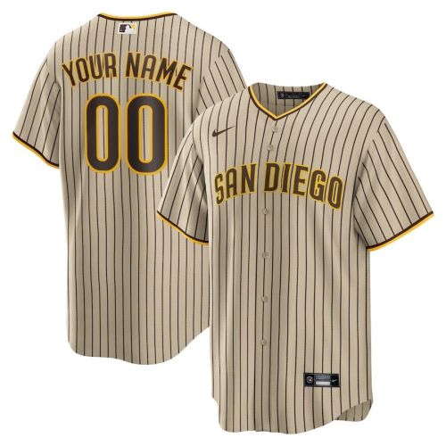 San Diego Padres Road Custom Men Jersey - Brown