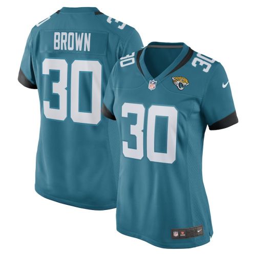 Montaric Brown 30 Jacksonville Jaguars Women's Game Jersey - Teal