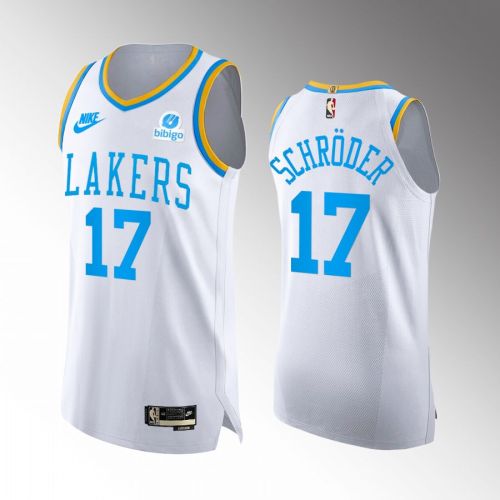 Los Angeles Lakers 17 Dennis Schroder White Jersey 2022-23 Classic Edition