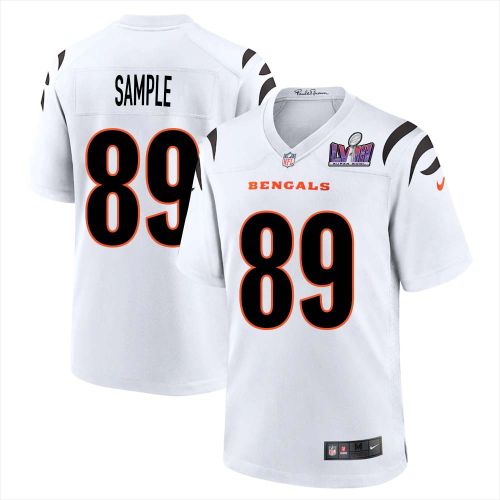 Drew Sample 89 Cincinnati Bengals Super Bowl LVIII Men Away Limited Jersey - White