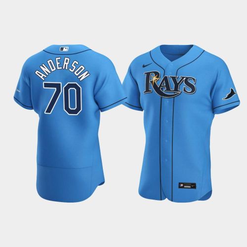 Men's Tampa Bay Rays Nick Anderson 70 Light Blue Alternate Jersey Jersey