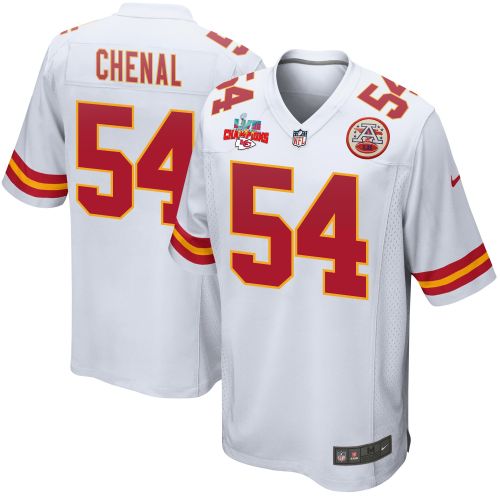 Leo Chenal 54 Kansas City Chiefs Super Bowl LVII Champions 3 Stars Men Game Jersey - White