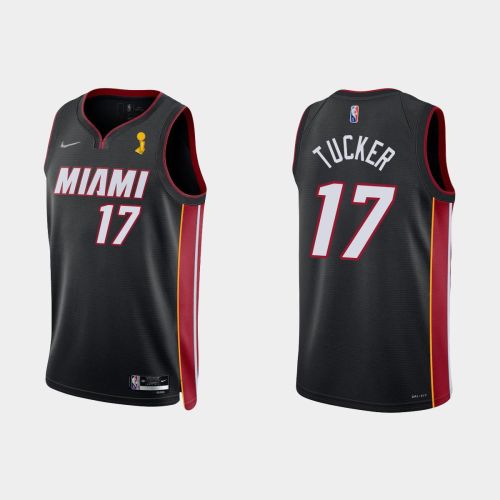 Miami Heat P.J. Tucker 17 Champions Cup Diamond Black Jersey Icon