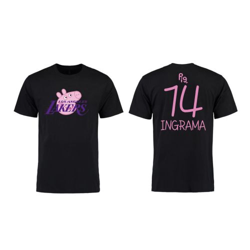 Ingrama 14 Los Angeles Lakers Pig Print T-Shirt - Black