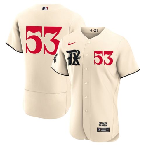 Adolis García 53 Texas Rangers 2023 City Connect Flex Base Elite Jersey - Cream