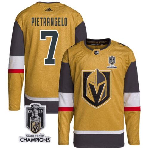 Alex Pietrangelo 7 Vegas Golden Knights 2023 Stanley Cup Champions Patch Breakaway Home Jersey - Gold