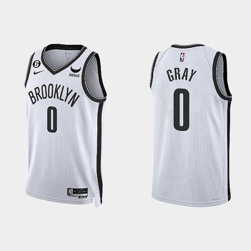 Brooklyn Nets RaiQuan Gray 0 2022-23 Association Edition White Men Jersey Swingman