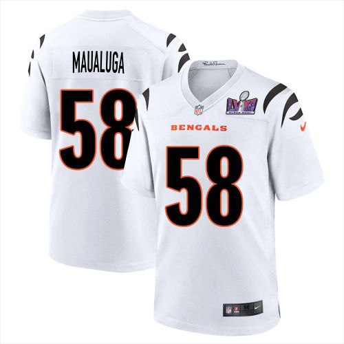 Rey Maualuga 58 Cincinnati Bengals Super Bowl LVIII Men Away Limited Jersey - White